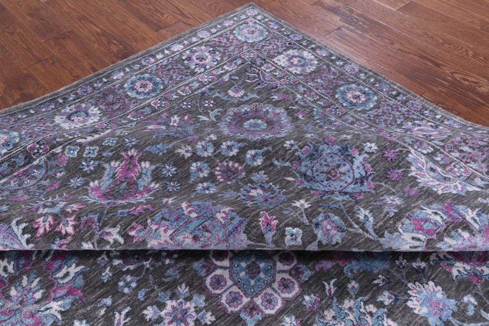 Persian Hand-Knotted Wool and Silk Rug 8' 1" X 10' 3" Q6072
