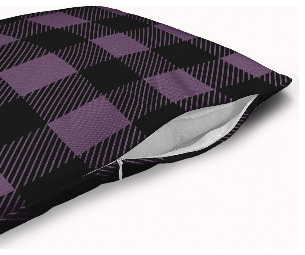 Buffalo Plaid Accent Pillow With Removable Insert, Larkspur, 18"x18"