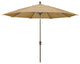 11' Champagne Auto-Tilt Crank Lift Aluminum Umbrella, Sunbrella, Linen Sesame