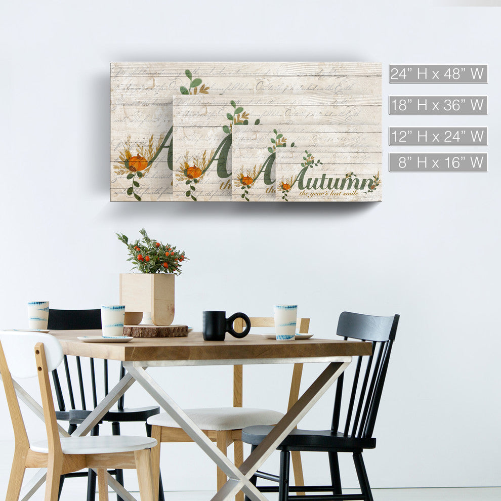Autumn Wrapped Canvas Textual Harvest Wall Art, 8"x16"