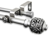 Tilly Double Curtain Rod, Satin Nickel, 84"-120"