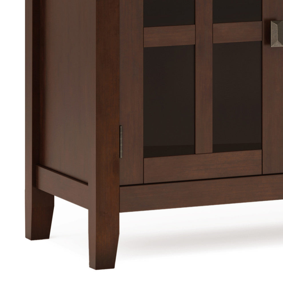 Artisan Solid Wood Large 4 Door Sideboard Buffet, Russet Brown