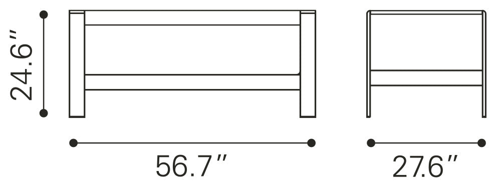 Cosmopolitan Sofa (Frame only) Brushed Aluminum