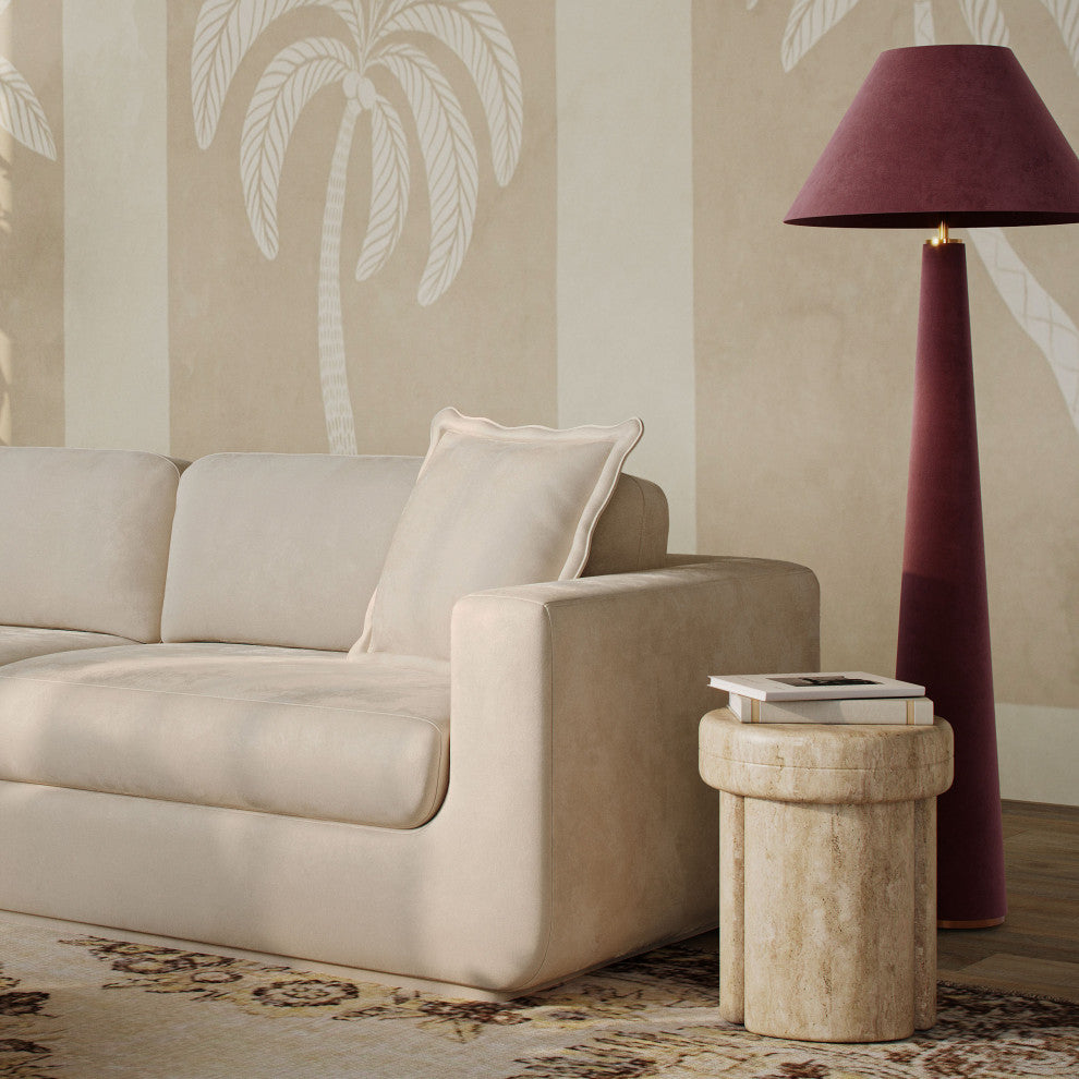Graham Velvet Floor Lamp, Burgundy