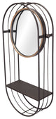 Frame Wall Mirror, Round, Glass, Steel Metal, Gray, Bedroom Living