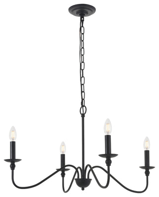 Matte Black Finish 4-Light Pendant