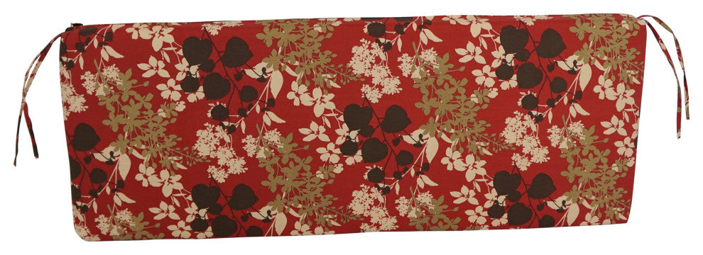 48"X19" Patterned Outdoor Spun Polyester Loveseat Cushion, Montfleuri Sangria