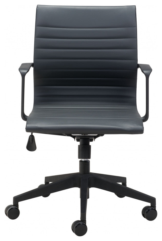 Mod All Black Faux Leather Office Chair