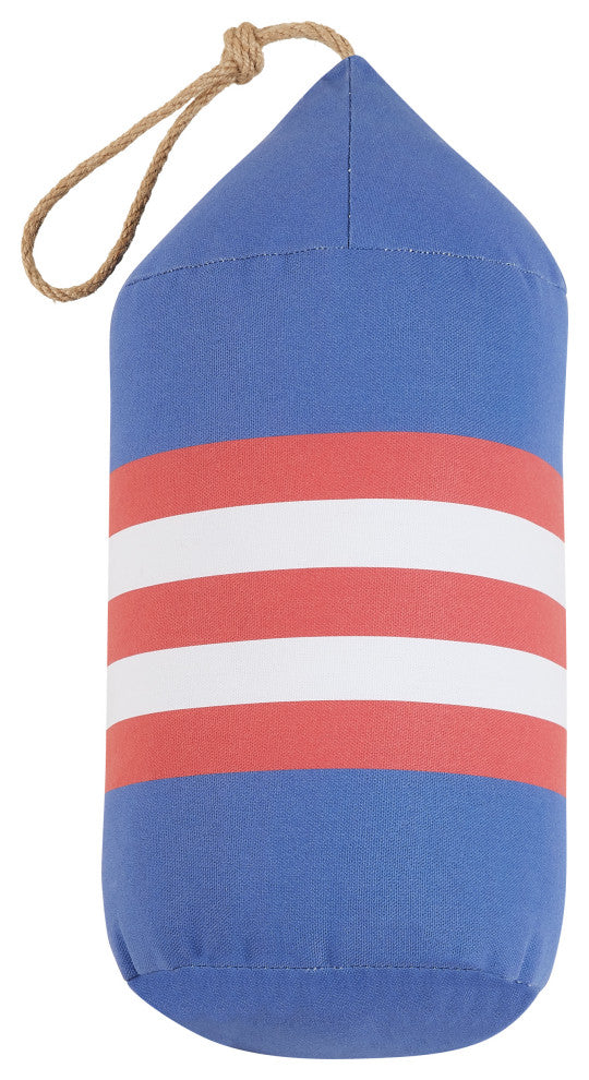 Navy Red Stripe Buoy Shaped Printed Pillow