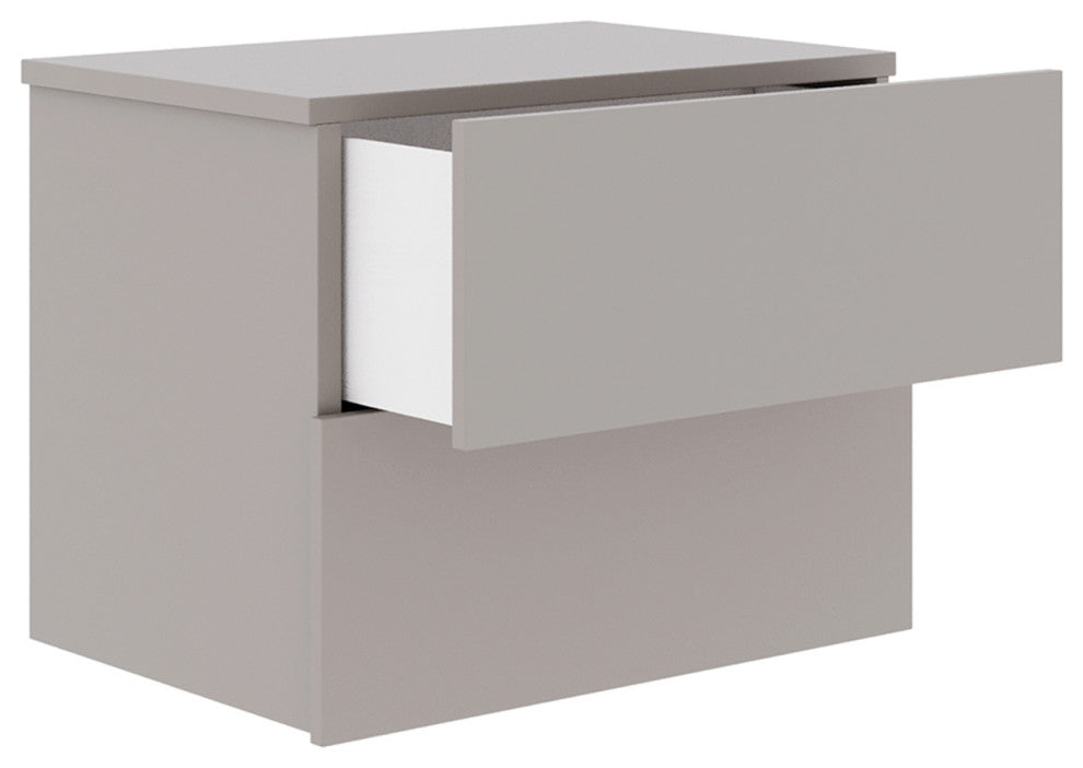 Ayla Nightstand, Taupe High Gloss