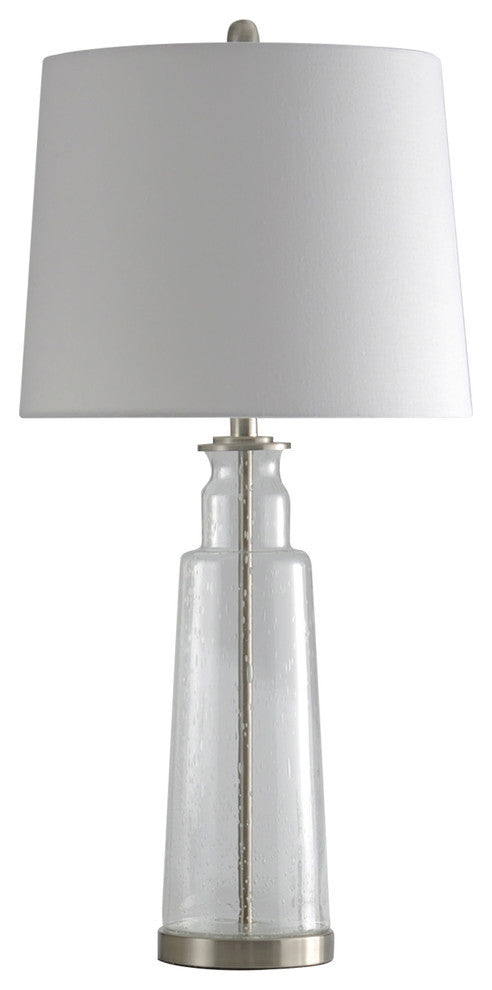 Clear Seeded Glass Table Lamp