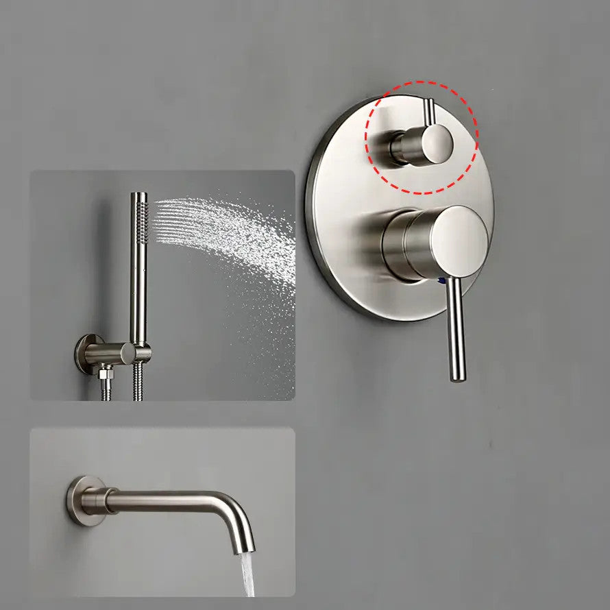 Wasser Solid Brass Bathtub Filler With Handheld Shower, Brushed Nickel