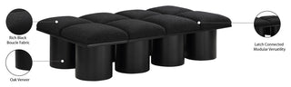 Pavilion Boucle Fabric Upholstered 8-Piece Modular Bench, Black, Black Finish