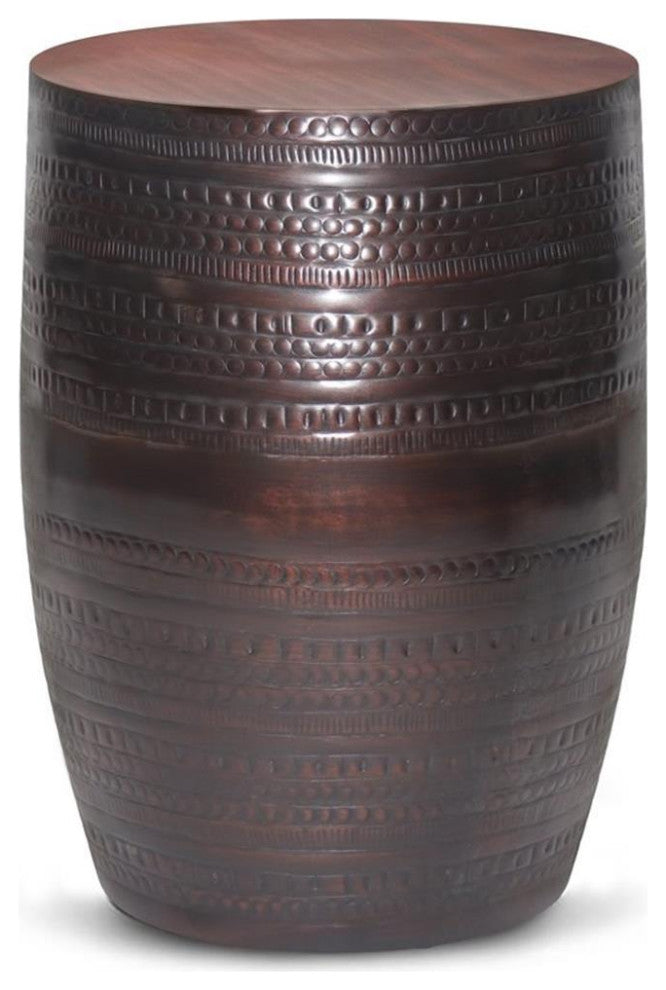 Johnsen Boho 15" Wide Metal Large Accent Side Table, Oil Rubbed Bronze