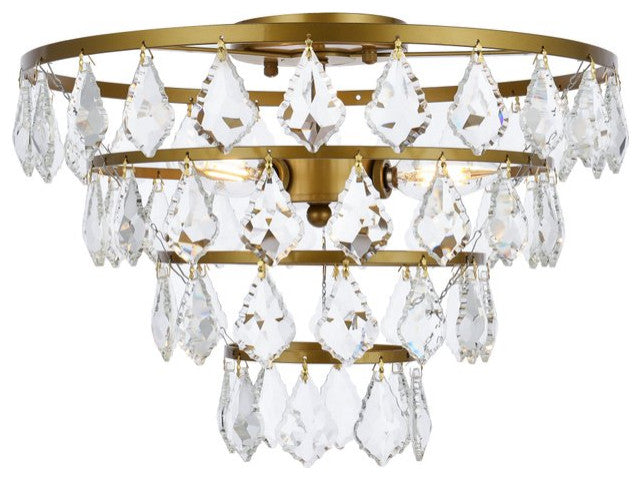 Evan 16" Flush Mount, Brass