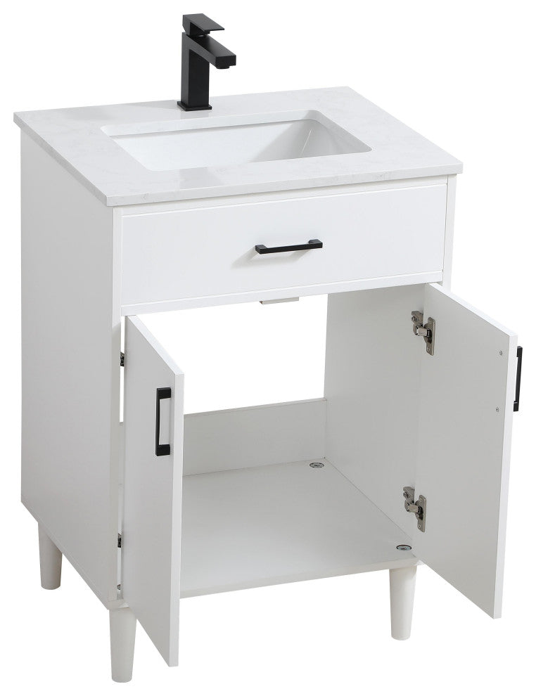 Home Living 24" Single Bathroom Vanity, White