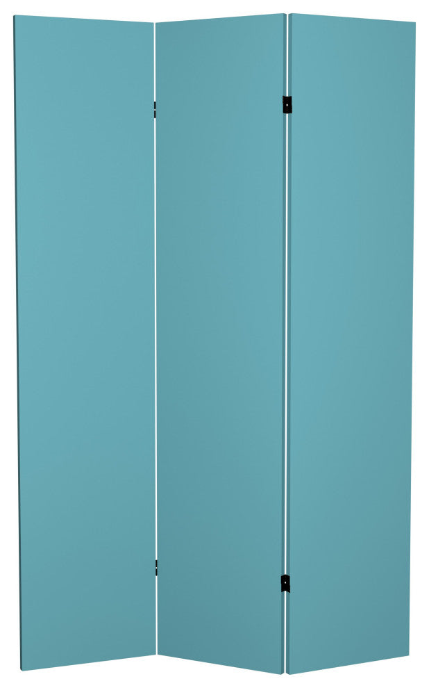 6' Tall Double Sided Teal Canvas Room Divider