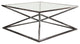Aria Square Cocktail Table wiith Metal Base, Black