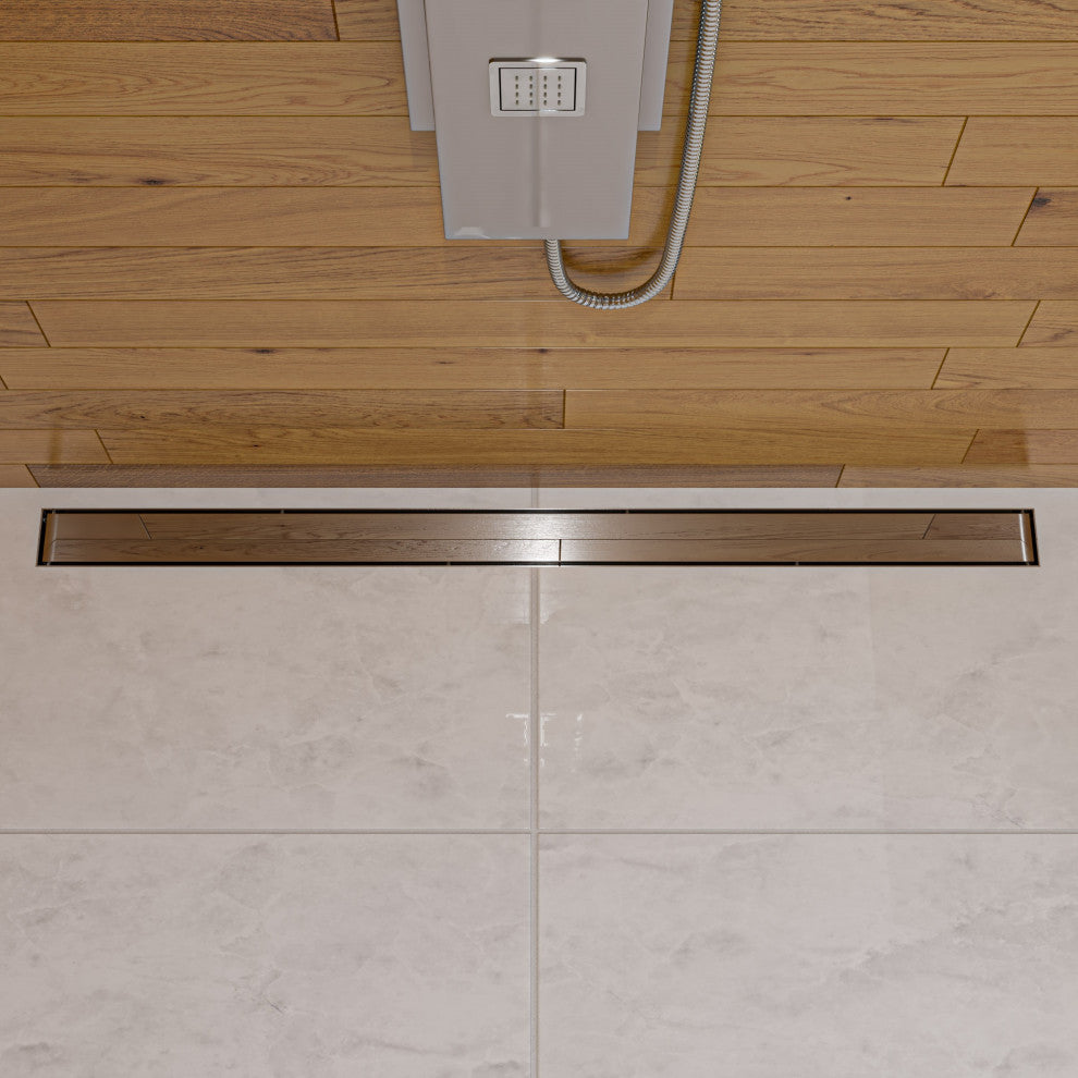 ALFI Brand 47" Polished Stainless Steel Linear Shower Drain with Solid Cover