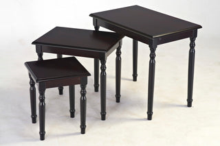 Set of 3 nesting tables, Espresso