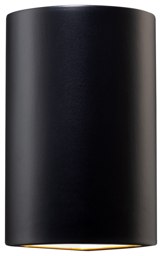 Ambiance Cylinder Corner Sconce Wall Sconce, Matte Black, Dedicated LED