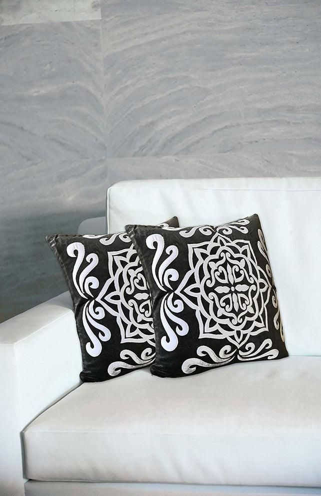 Sienna 18" Decorative Pillow Cushion Cover, Luxe Velvet in Dark Charcoal Gray