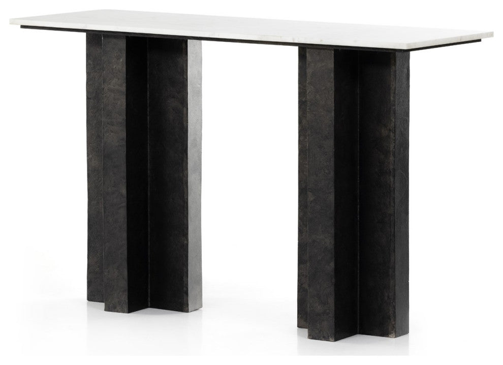 Terrell Console Table-Raw Black