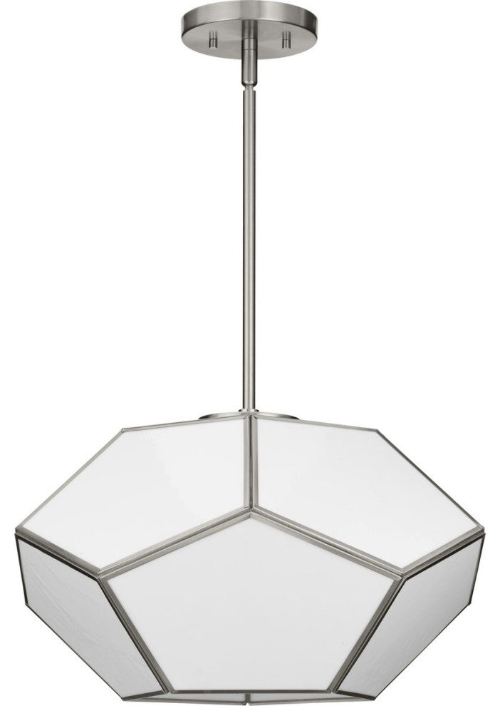 Latham Collection 18" 3-Light Convertible Semi-Flush Mount Light, Brushed Nickel