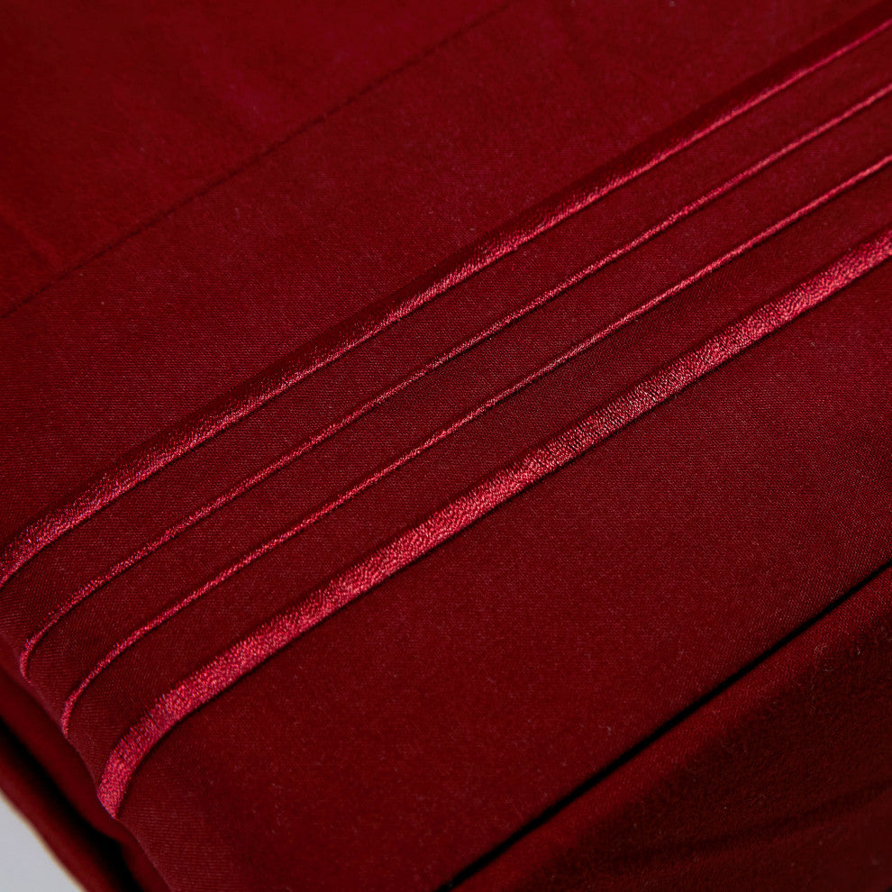 Linum Home Textiles 1800 TC Brushed Microfiber Sheet Set with 4 Line Embroidery
