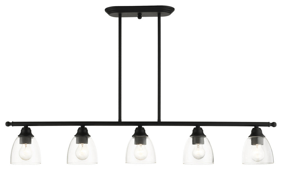 Black Transitional, Colonial, Linear Chandelier