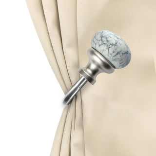 Creola Curtain Holdback, Pair, Satin Nickel