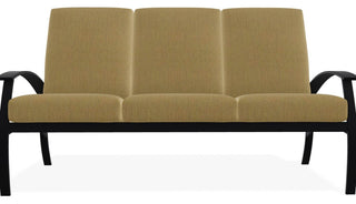 Belle Isle Cushion 3-Seat Outdoor Sofa, Stucco/Black
