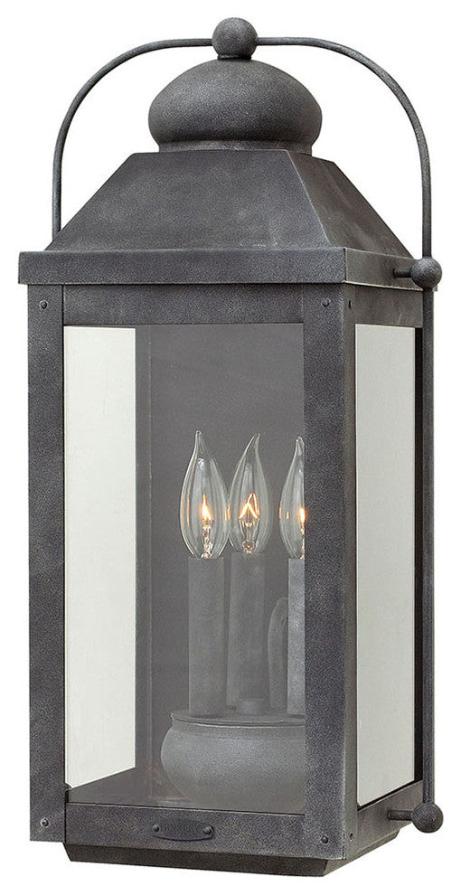 Hinkley Anchorage Large Wall Mount Lantern, Aged Zinc