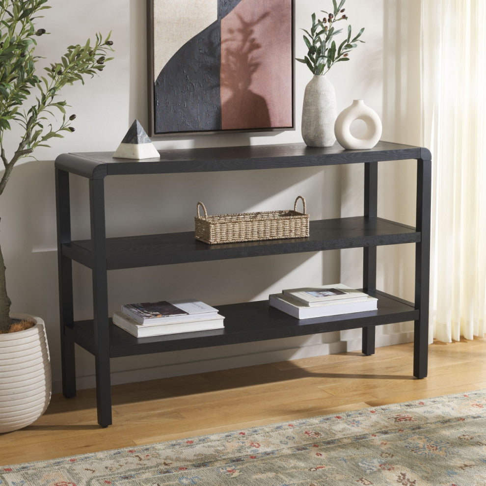Safavieh Omara 2 Shelf Console Table, Black