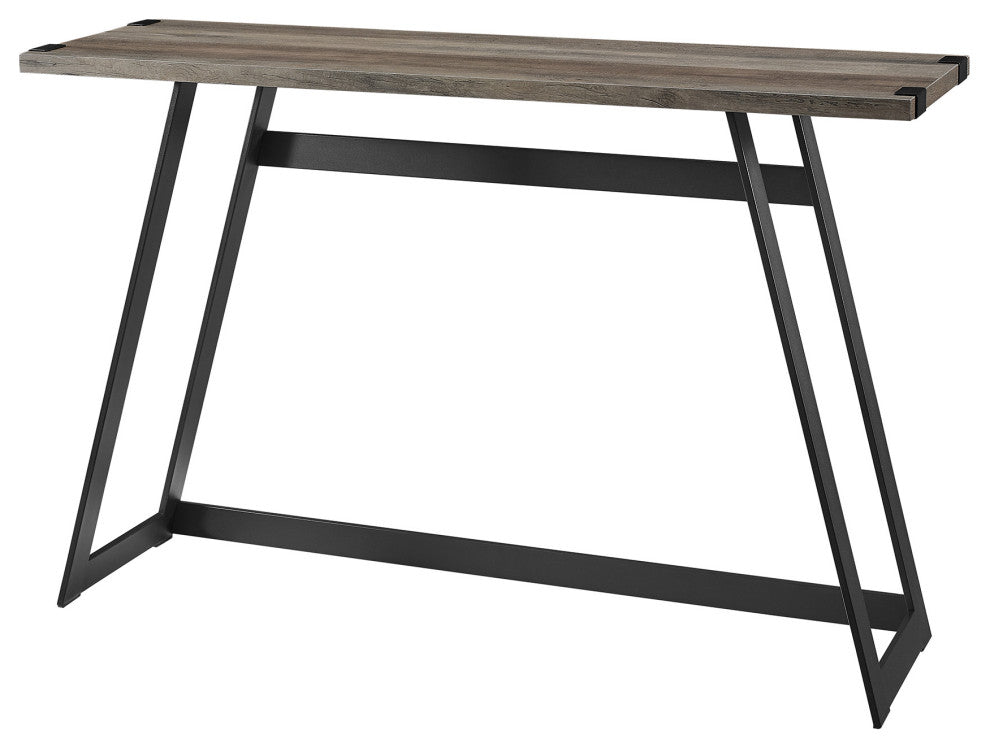 46" Faux Wrap Leg Modern Industrial Entry Table - Grey Wash