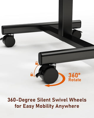 Gewnee Standing Desk Small Rolling Desk , Rust