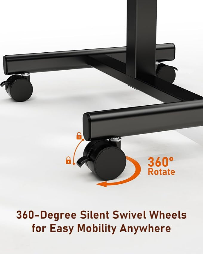 Gewnee Standing Desk Small Rolling Desk , Rust