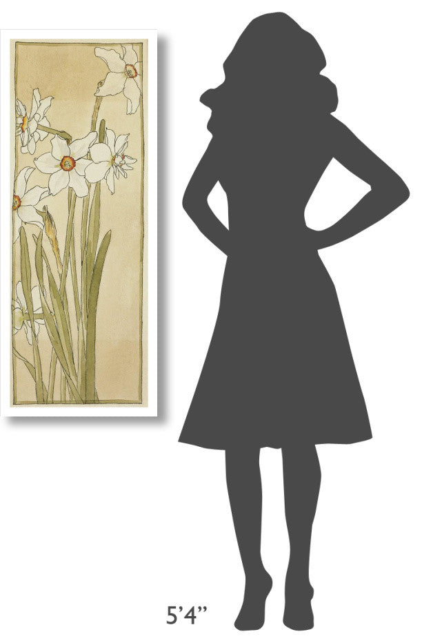 "Poet's Narcissus" Digital Paper Print by Hannah Borger Overbeck, 17"x42"