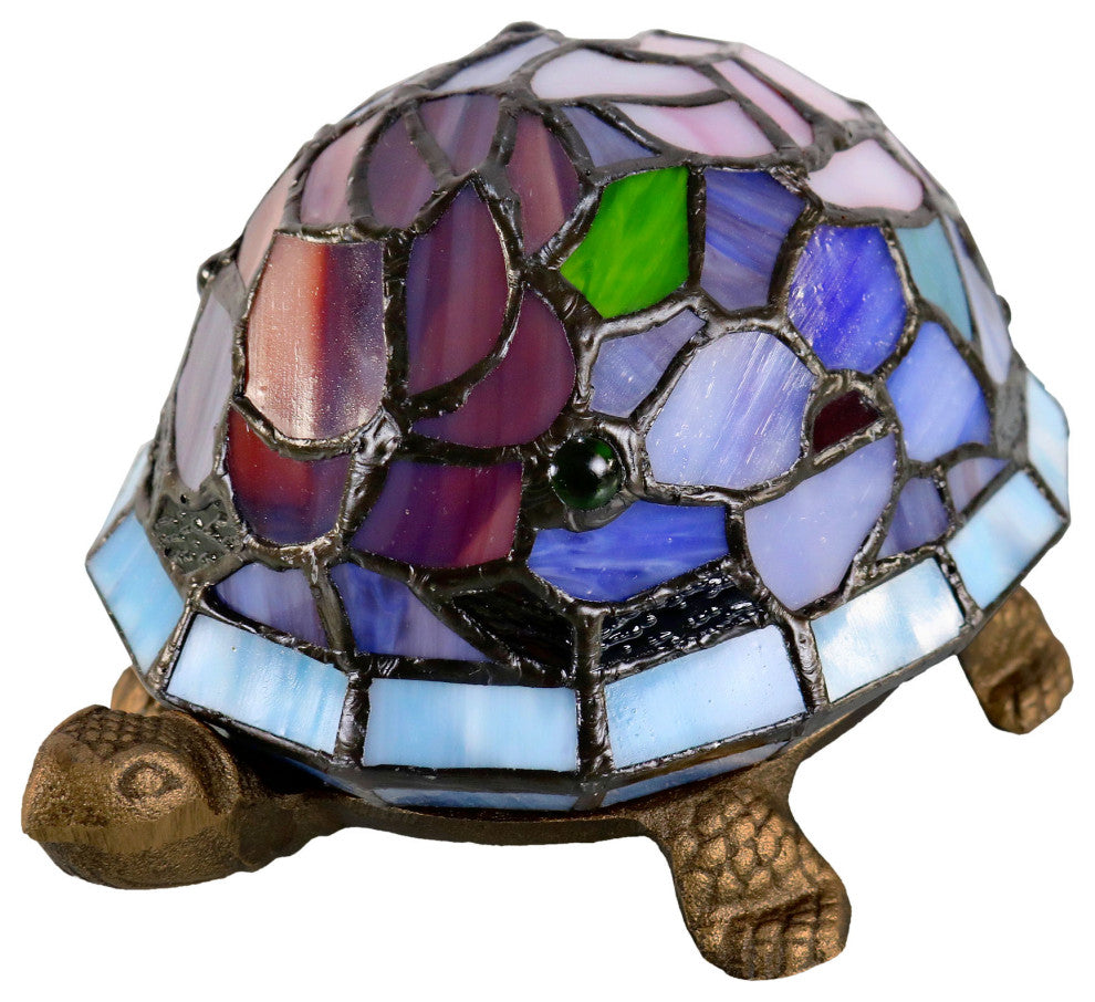 Toto Turtle Floral Tiffany Accent Lamp