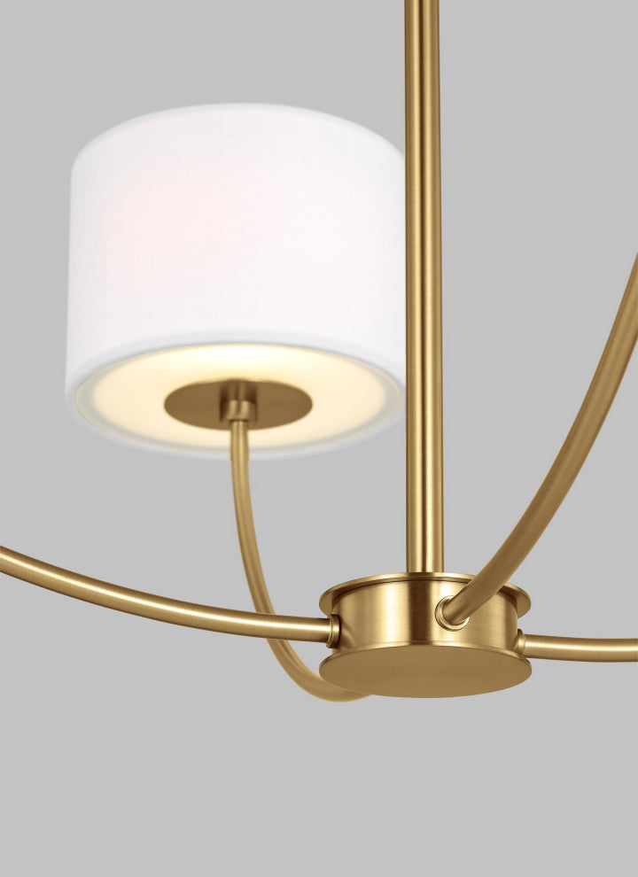 Sawyer Small Chandelier, Burnished Brass