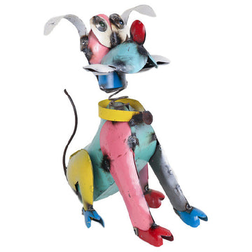 Recycled Metal Pluto Dog, Multi-Colored, Small