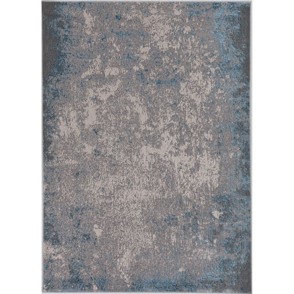 KAS Luna 7131 Silver/Blue Natural Area Rug, 9'10"x13'2"