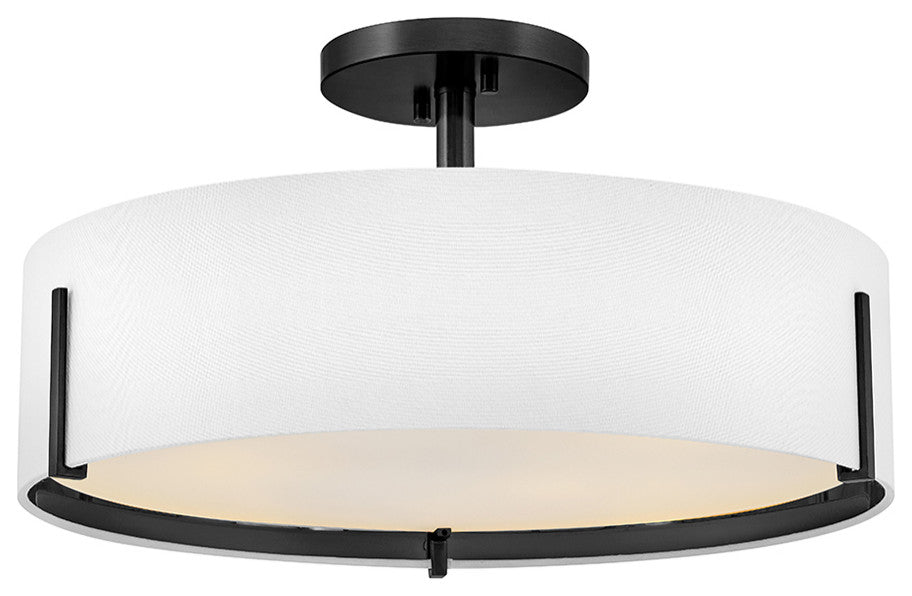 Hinkley Halle Medium Semi-Flush Mount, Black