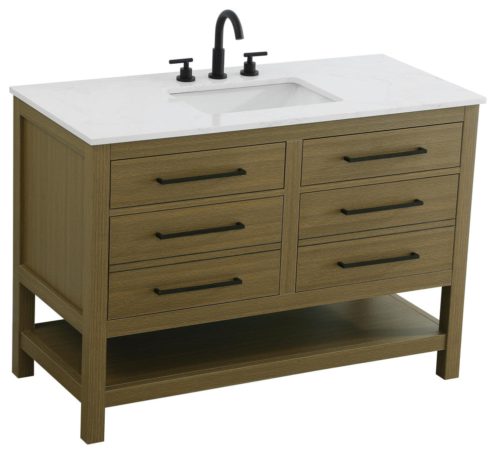 Home Living 48" Single Bathroom Vanity, Chestnut Brown