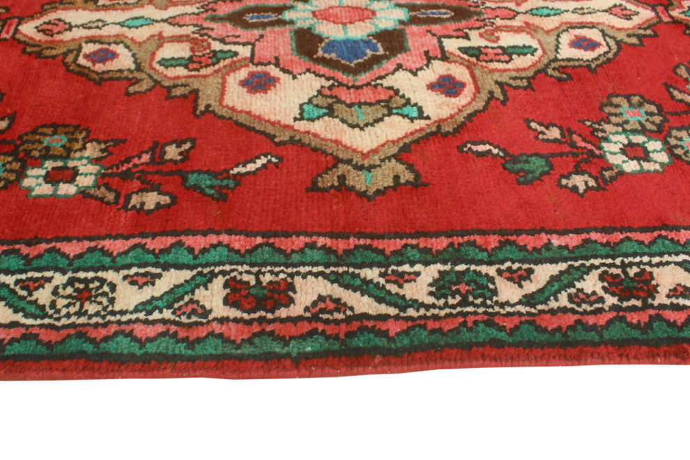 Fine Vintage Distressed Dirk Red/Beige Runner, 3'4x9'6