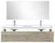 Scopi Modern 60" Rustic Acacia Double Bathroom Vanity Set, Balzani Gun Metal Fau