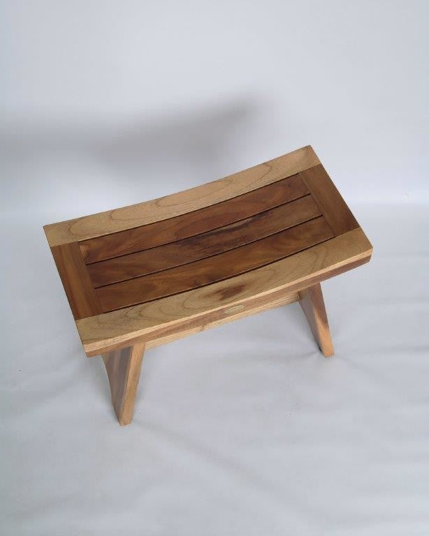 EcoDecors EarthyTeak Serenity Style Shower Bench, 24", Without Shelf