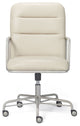 Office Chair, Metal Frame With Caster Wheels & Adjustable Height, Ivory White