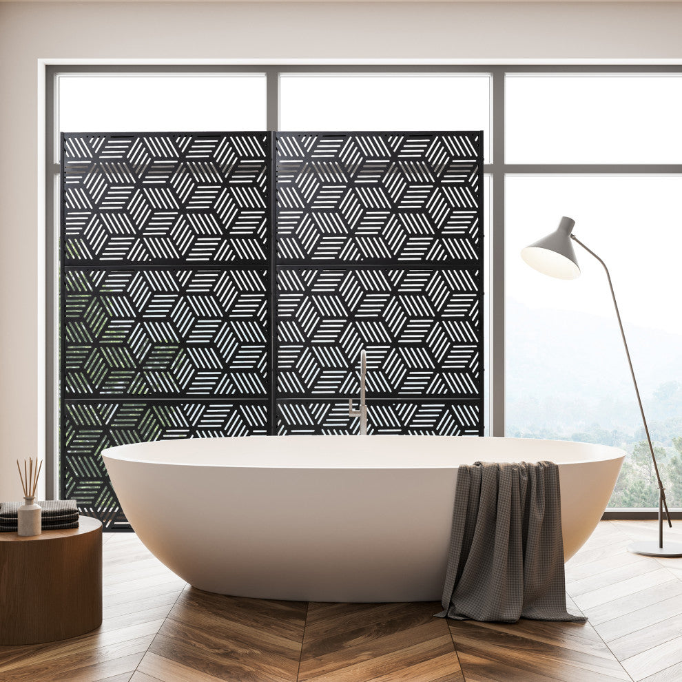 6ft Geometric Pattern Privacy Screen Fence