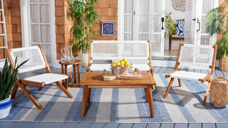 Safavieh Kobina 5 Piece Outdoor Living Set, Natural/White